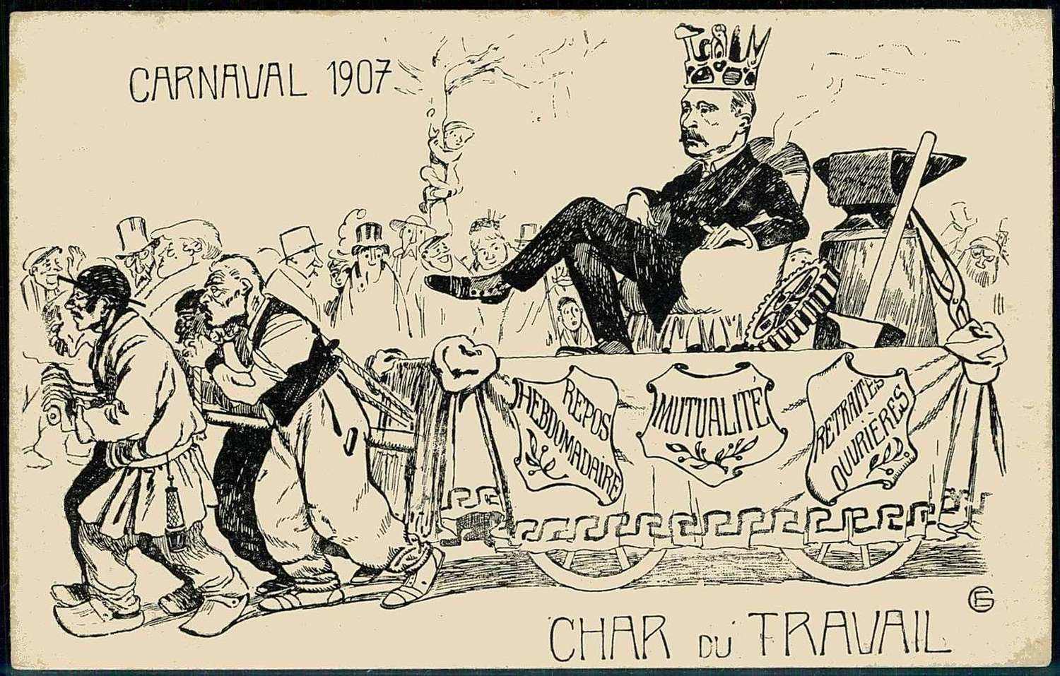 Frankreich: politische Satire-Karte gegen Deutschland vom Karneval, ...