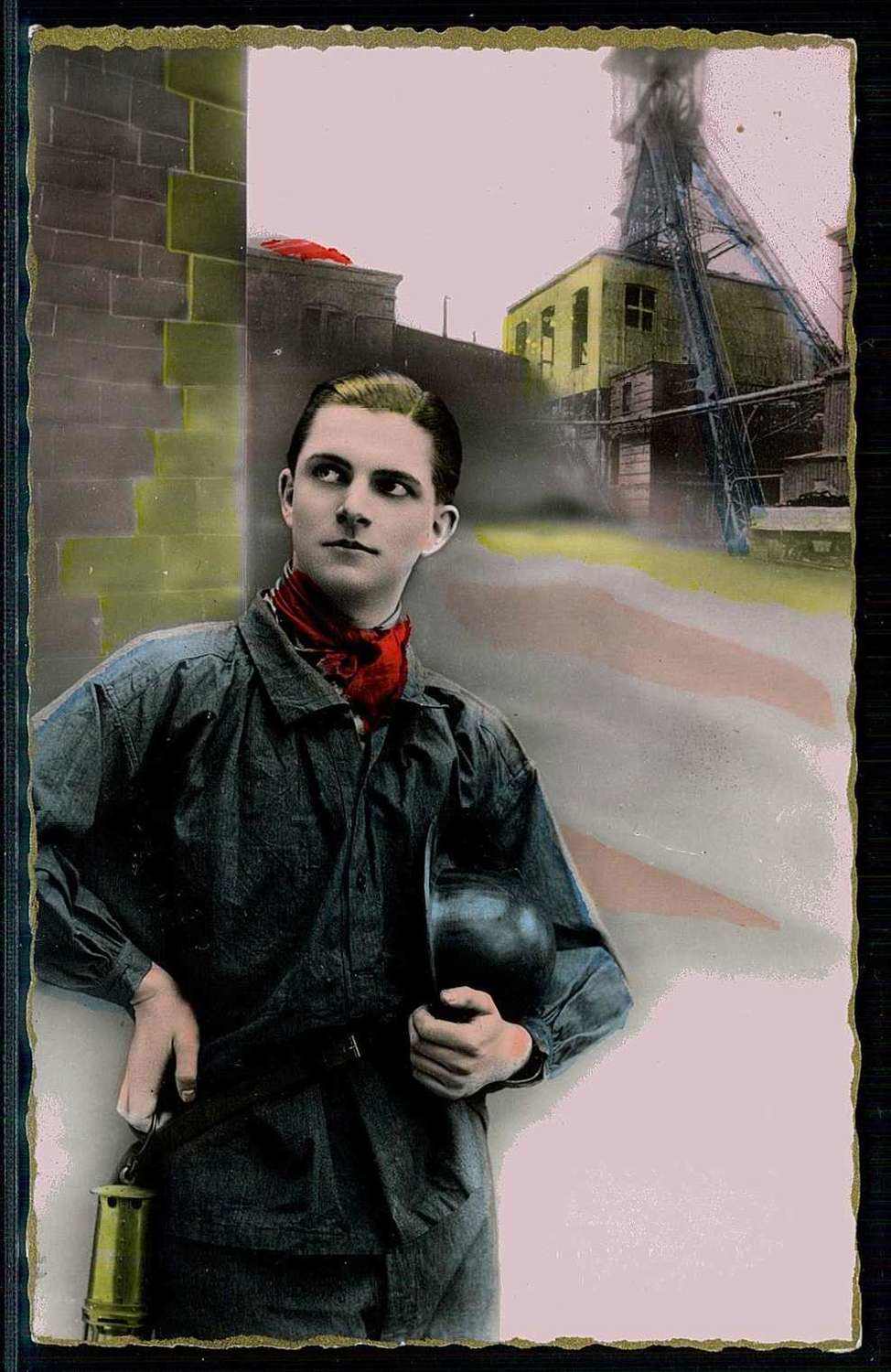 Frankreich: kitschige Gruß-Karte 'Vive St. Eloi', mit schickem ...