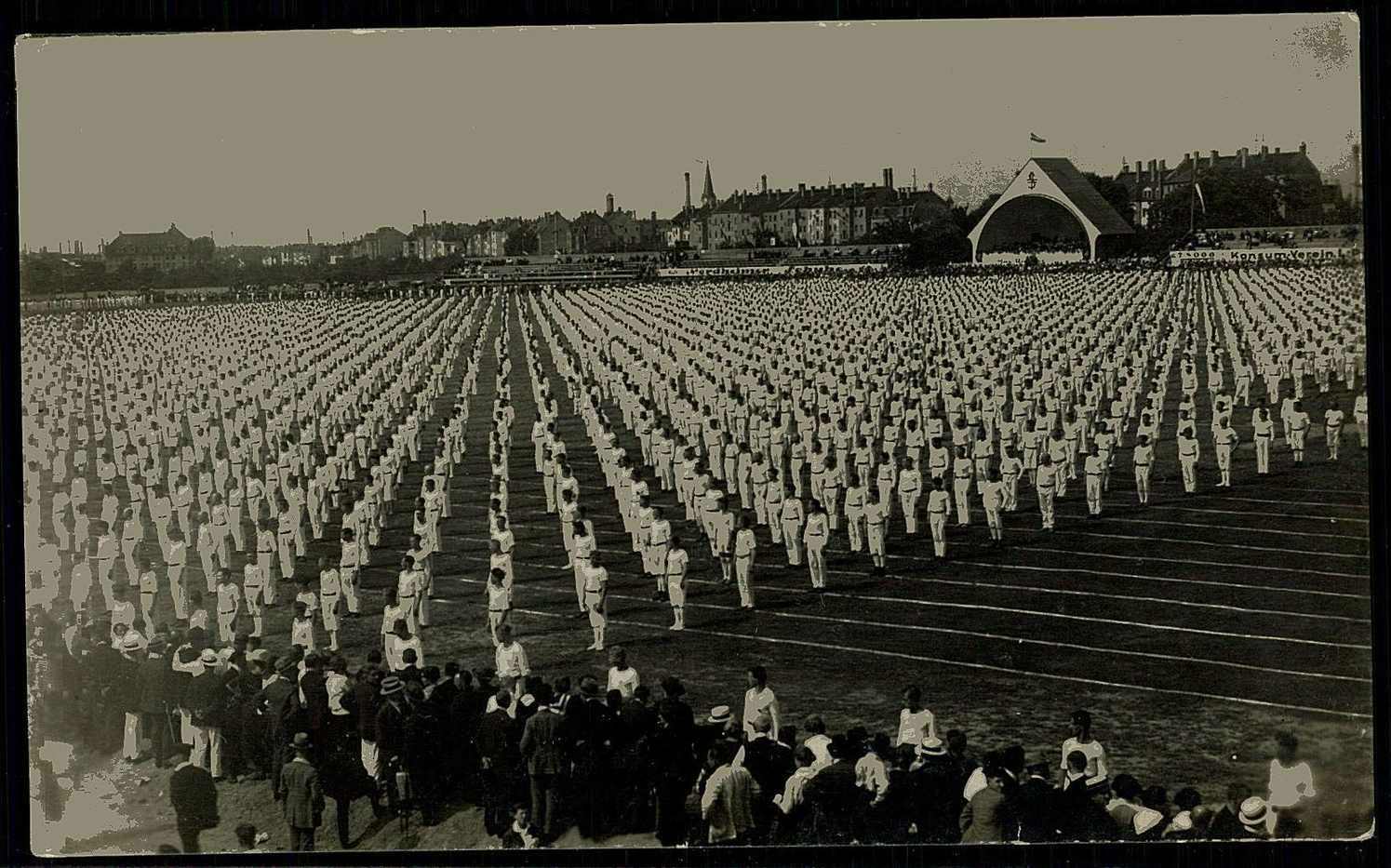 Erinnerungskarte an das 1. Deutsche Arbeiter- Turn- und Sportfest in ...