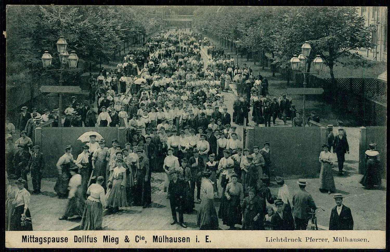 Mühlhausen im Elsass, seltene Karte von der Mittagspause bei der ...