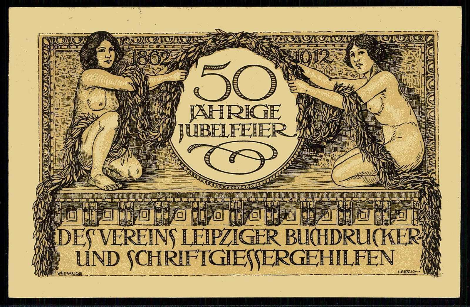 Erinnerungskarte zum 50jährigen Jubiläum des Vereins Leipziger ...