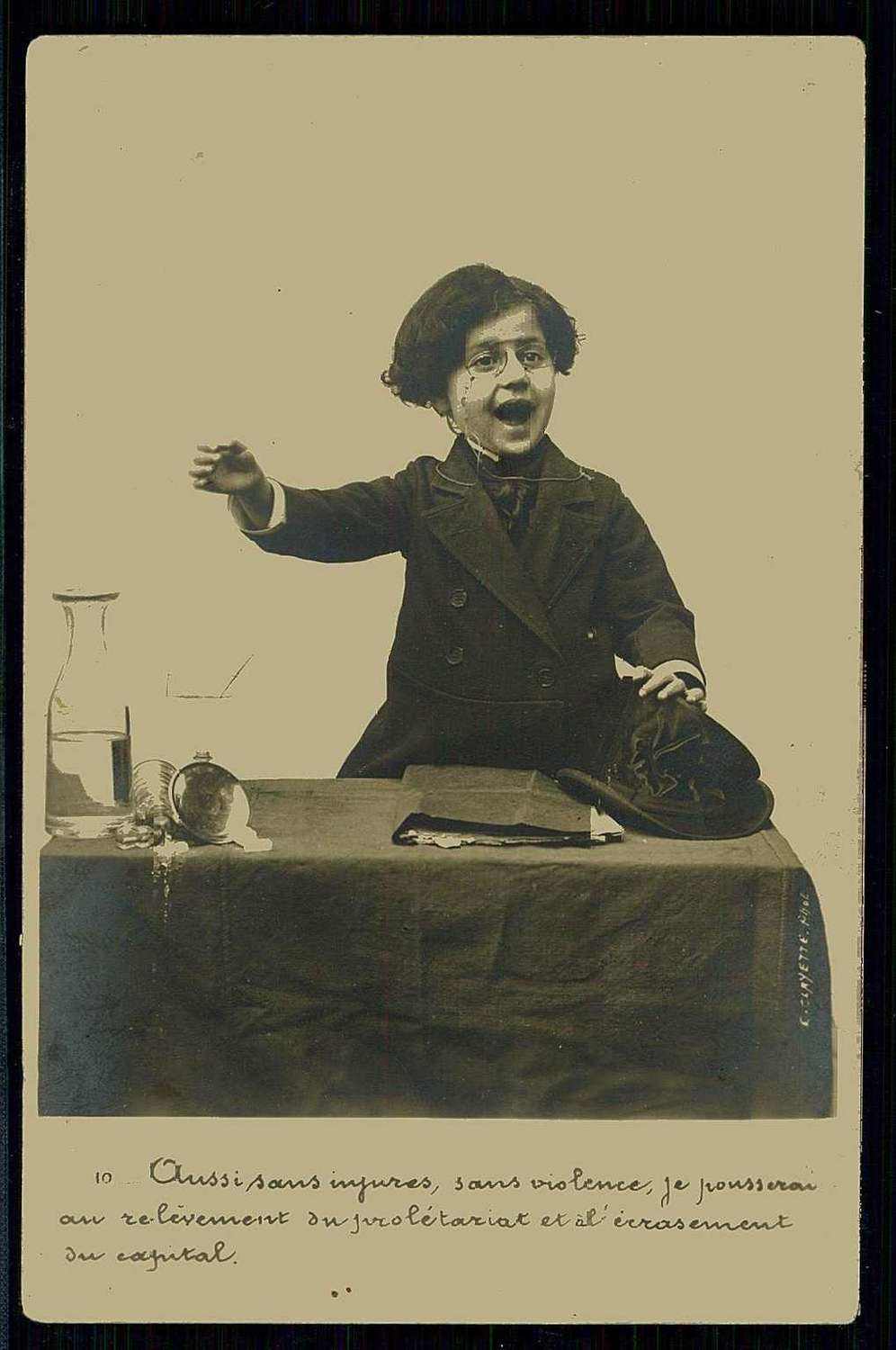 Foto-Humorkarte 'Kind als Redner', um 1900, ungebraucht, gute ...