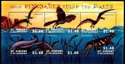 Prähistorische Tiere-Kleinbogen 2001, siehe Abbildung.