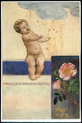 Mehrfarbige Ausstellungs-Karte zum Heckenrosentag München 1912, ...
