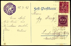 13. Deutsches Turnfest München 1923, echt gelaufen mit zwei ...