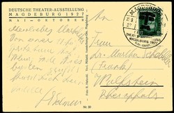 s/w.-Karte zur Deutschen Theater-Ausstellung Magdeburg 1927, mit ...