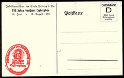 Mehrfarbige Ereigniskarte zur Jubiläumsschau der Stadt Freiberg in ...