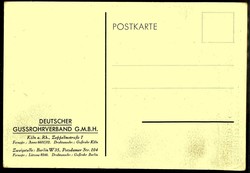 s/w.-Werbekarte des Deutschen Gussrohrverbandes Köln zur Ausstellung ...