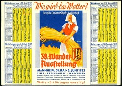 Mehrfarbige Werbekarte zur 38. Sonder-Ausstellung der Deutschen ...