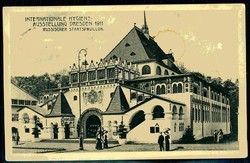 s/w.-AK zur Hygiene-Ausstellung Dresden 1911 mit Abbildung des ...