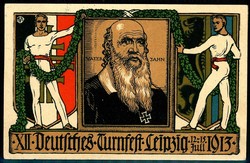 XII. Deutsches Turnfest Leipzig 1913, sehr seltene mehrfarbige ...