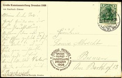 Große Kunst Ausstellung Dresden 1908, seltene s/w.-Werbekarte vom ...