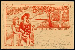 Verein 'Hans Holbein', einfarbige Werbekarte im Rotdruck von H. ...