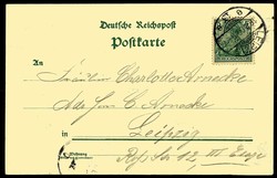 Gruß von der Uhren Ausstellung Leipzig 1900, zweifarbige ...