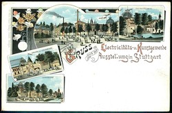 Elektrizitäts und Kunstgewerbe Ausstellung Stuttgart, prächtiges ...