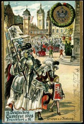 11. Deutsches Turnfest Frankfurt a. M. 1908, prächtiges Farblitho ...
