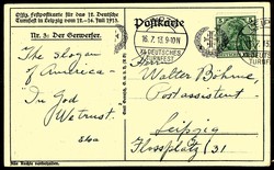 12. Deutsches Turnfest Leipzig 1913, herrl. Künstler-Karte von H. ...