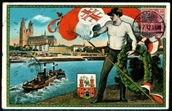 IX. Kreis Turnfest Kreis Magdeburg Juli 1912, prächtige, bildseitig ...