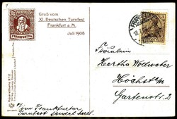 IX. Deutsches Turnfest Frankfurt a. M. Juli 1908, mehrfarbige ...
