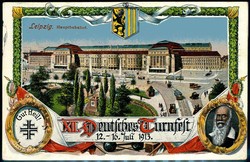 XII. Deutsches Turnfest Leipzig 1913, seltene mehrfarbige ...