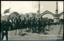 XII. Deutsches Turnfest Leipzig Juli 1913, s/w.-Festpostkarte, Spitze ...