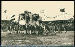 XII. Deutsches Turnfest Leipzig Juli 1913, s/w.-Festpostkarte, Turner ...