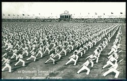 XII. Deutsches Turnfest Leipzig Juli 1913, s/w.-Festpostkarte, ...