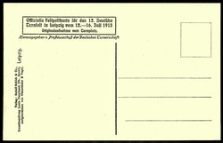 XII. Deutsches Turnfest Leipzig Juli 1913, s/w.-Festpostkarte, ...