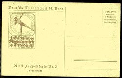 4. Sächsisches Kreisturnfest Dresden 1921, seltene mehrfarbige ...