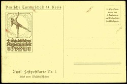 4. Sächsisches Kreisturnfest Dresden 1921, seltene mehrfarbige ...