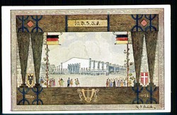 10. Deutsches Sängerbundfest Wien 1928, mehrfarbige Festpostkarte ...