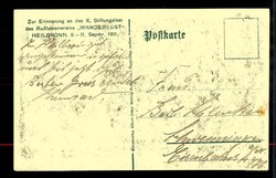 Seltene s/w.-Erinnerungs-Karte zur Erinnerung an das X. Stiftungsfest ...