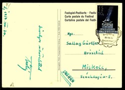 Salzburger Festspiele 1950, mehrfarbige Festpostkarte mit entspr. ...