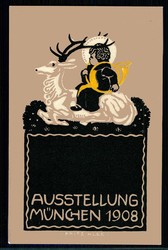Ausstellung München 1908, mehrfarbige Kunst - Karte von Fritz Klee ...