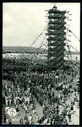 s/w.-Foto vom Deutschen Turnfest Stuttgart, Festumzug und ...