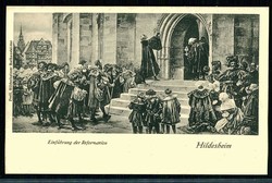 Einführung der Reformation, Bugenhagen vor der St. Andreaskirche, ...