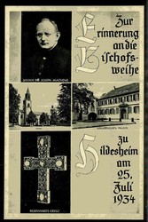 Hildesheim, Erinnerungs-Karte an die Bischofsweihe Juli 1934, ...