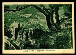 Aussig an der Elbe, Burgruine Schreckenstein, gelaufen 1925 nach ...