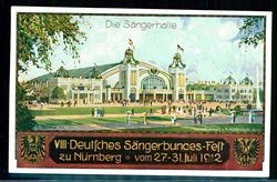 mehrfarbige Erinnerungskarte an das VIII. Deutsche Sängerbundfest ...