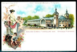Berliner Gewerbe - Ausstellung 1896, mehrfarbige Ausstellungs-Karte, ...