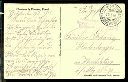 Zerstörtes Haus in Flandern, als Feldpost 20.1.1916 nach Nürnberg ...