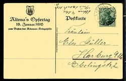 Seltene s/w.-Karte vom Altonaer Opfertag Januar 1916 mit Krieger und ...