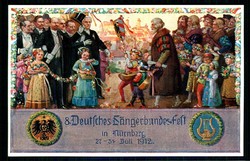 8. Deutsches Sängerbundfest Nürnberg Juli 1912, mehrfarbige ...