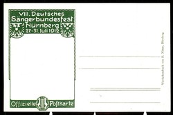 8. Deutsches Sängerbundfest Nürnberg Juli 1912, mehrfarbige ...