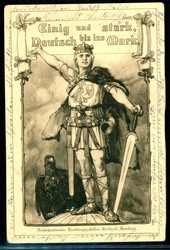 Nationale - Karte mit Siegfried und der Weltkugel, herausgegeben vom ...