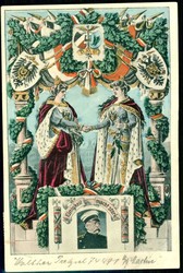 1909, mehrfarbige Werbe Karte des Deutsch Nationalen ...