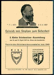 2. Kieler Briefmarkenausstellung April 1947 zum Gedenken an Heinrich ...