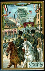 Seltene mehrfarbige Erinnerungs-Karte an das XI. Deutsche Turnfest ...