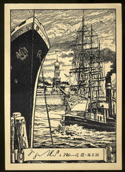 Seltene s/w.-Werbekarte für dem Deutschen Stenographen-Tag Hamburg ...