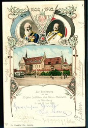 Seltene Erinnerungs-Karte '50 Jahre Germanisches Museum Nürnberg' ...